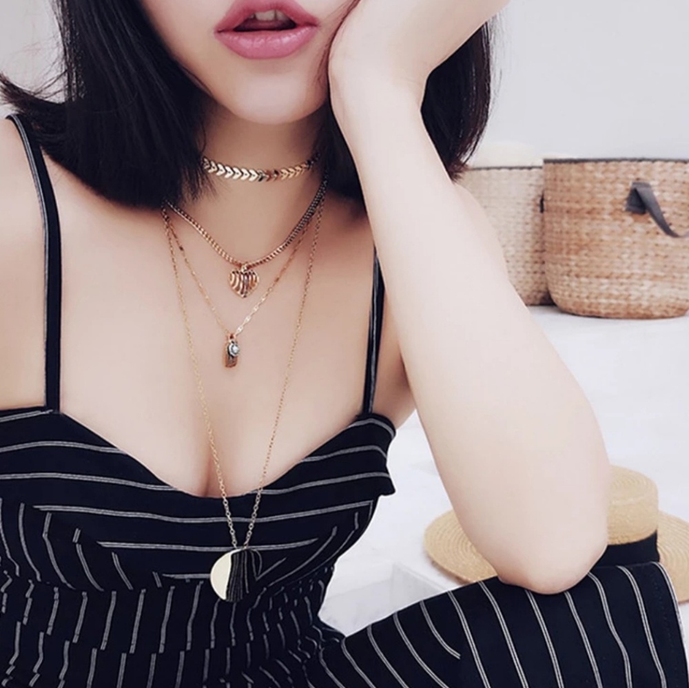 Arrow Minimalistic Simple Layering Choker Necklace - Picture 6 of 7